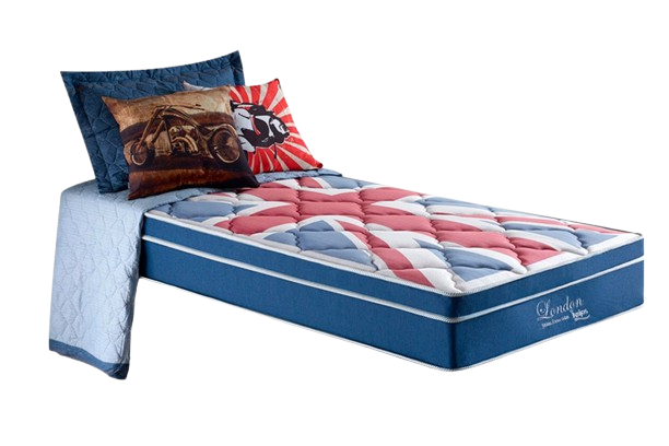 Colchão Anjos Solteiro Molas Superlastic London Euro Pillow (88x188x26)