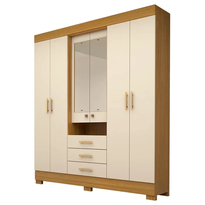 Guarda Roupa Capelinha 4 Portas 3 Gavetas c/ espelho