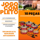 Jogo de Panelas Antiaderentes 10 peças Varias Cores Conjunto Tampa de Vidro