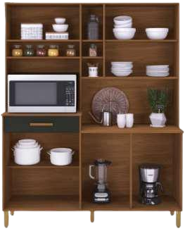 Cozinha Compacta Indekes Braga com 7 Portas e 1 Gaveta - 160cm de largura