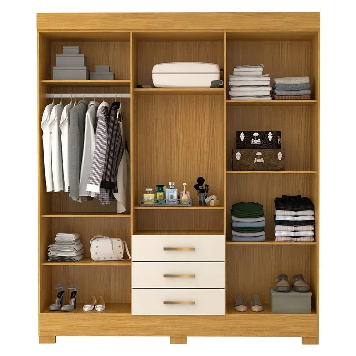 Guarda Roupa Capelinha 4 Portas 3 Gavetas c/ espelho