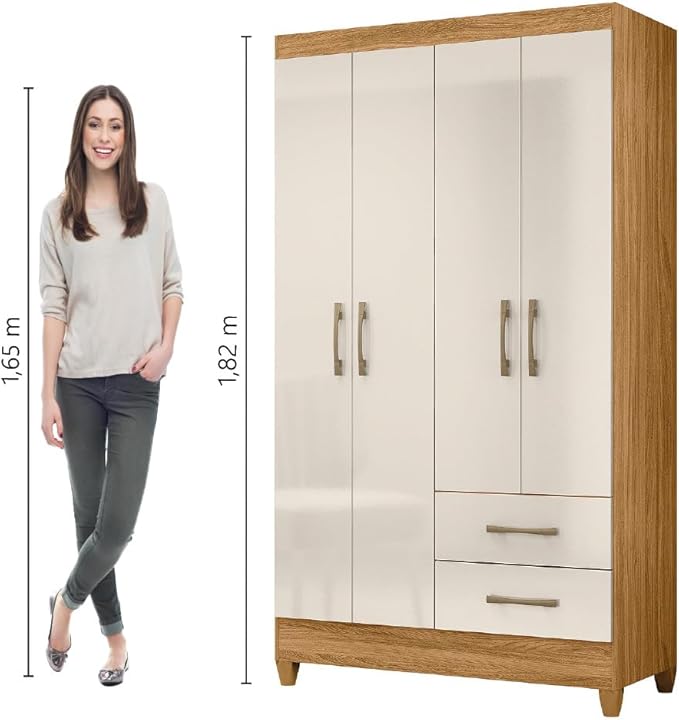 Roupeiro Chile 4 portas Nature Off-white