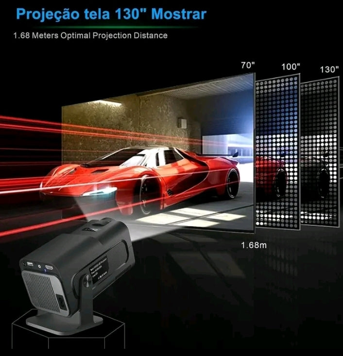 Mini Projetor Hy320 | Android + HD 1080p | Wifi & Bluetooth|  Tela de  até  130 Polegadas.