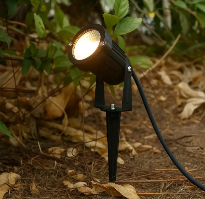 Kit 3 Luminarias Espeto Jardim Led 7w bivolt A prova D'agua IP65 Luz de Jardim Área Externa Refletor Cob