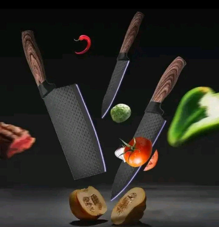 Conjunto De Facas Inox 6/9 Peças  Antiaderentes Com Cabo Reforçando.