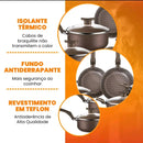 Jogo de Panelas Antiaderentes 10 Peças Conjunto Com tampa de Vidro teflon.