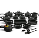 Conjunto de Panelas Antiaderentes 17 Peças Varias Cores Conjunto Com Tampa De Vidro Teflon