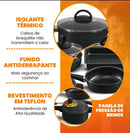 Conjunto de Panelas Antiaderentes 17 Peças Varias Cores Conjunto Com Tampa De Vidro Teflon