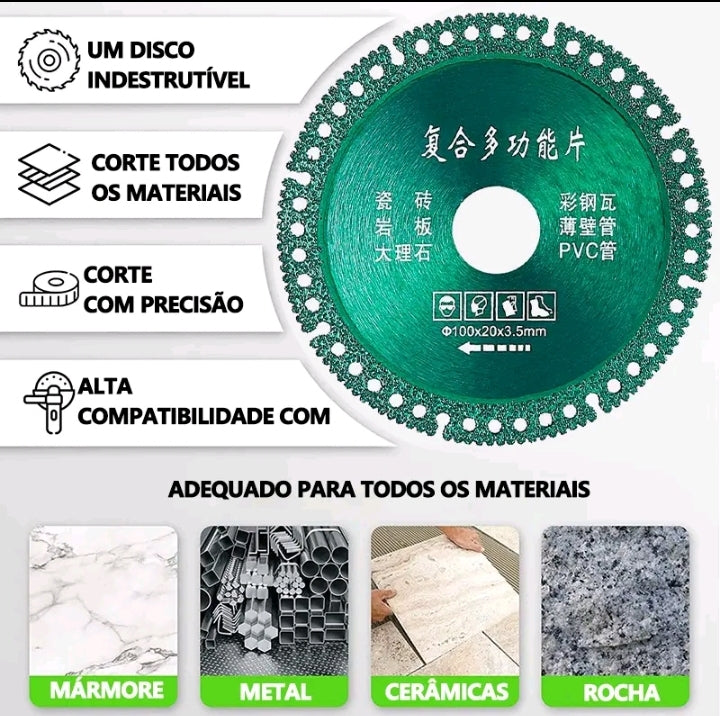 Disco de Corte Diamante 6 em 1 Lamina de Serra Multifuncional 100mm para Cortes Ultra Rápidos é Preciso.