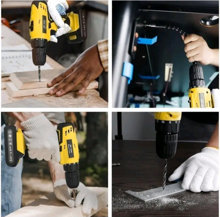 FURADEIRA PARAFUSADEIRA SEM FIO A BATERIA 48V 3/8 10MM COM MALETA E ACESSÓRIOS