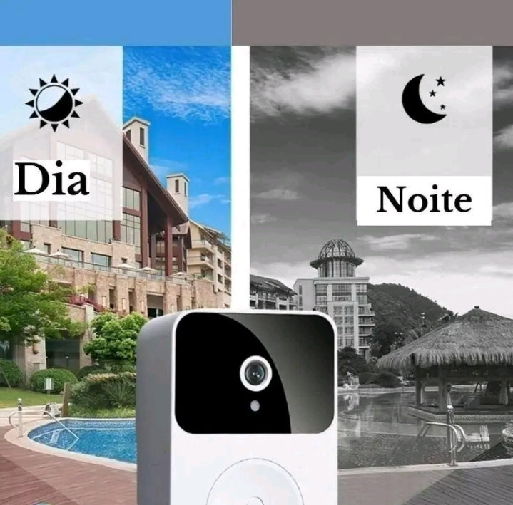 Campainha Inteligente Sem fio Wi-Fi Com visão Noturna Audio é Video 1080p