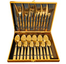 Kit Faqueiro Talheres 24 Peças Inox Dourado