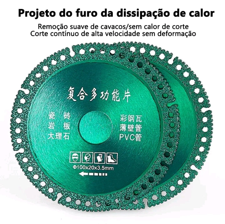 Disco de Corte Diamante 6 em 1 Lamina de Serra Multifuncional 100mm para Cortes Ultra Rápidos é Preciso.