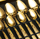 Kit Faqueiro Talheres 24 Peças Inox Dourado