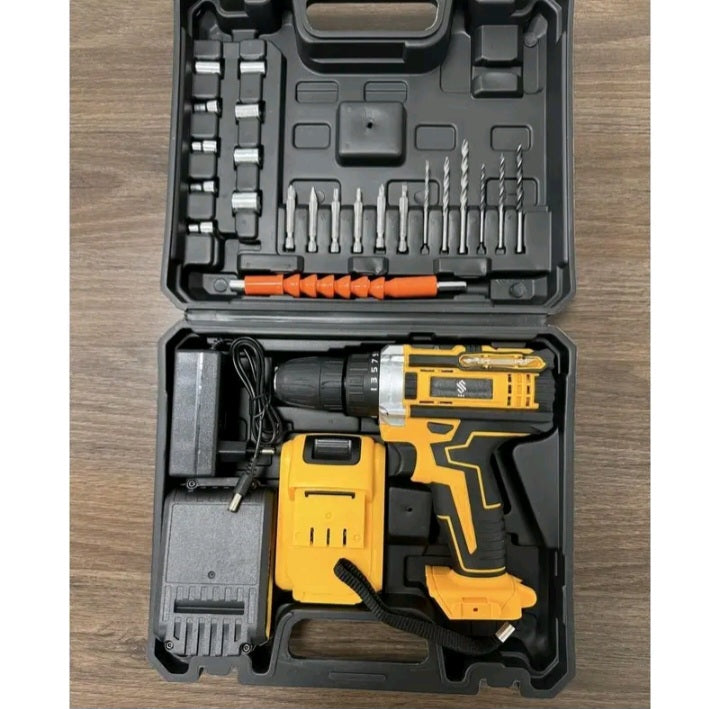 FURADEIRA PARAFUSADEIRA SEM FIO A BATERIA 48V 3/8 10MM COM MALETA E ACESSÓRIOS