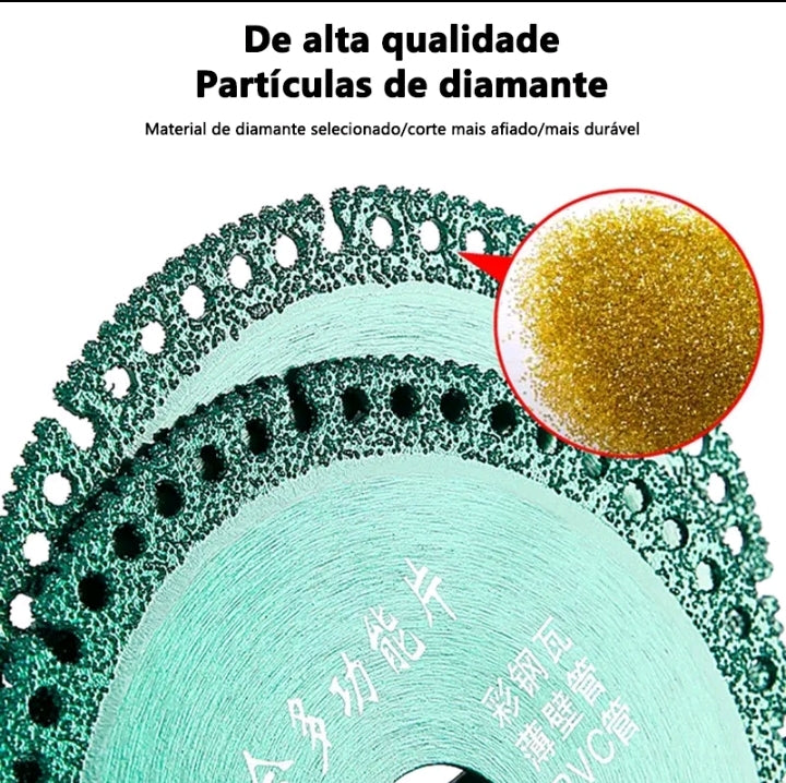 Disco de Corte Diamante 6 em 1 Lamina de Serra Multifuncional 100mm para Cortes Ultra Rápidos é Preciso.