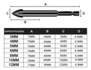 KIT Jogo 7 Brocas Fura Titânio, Concreto, Porcelanato.