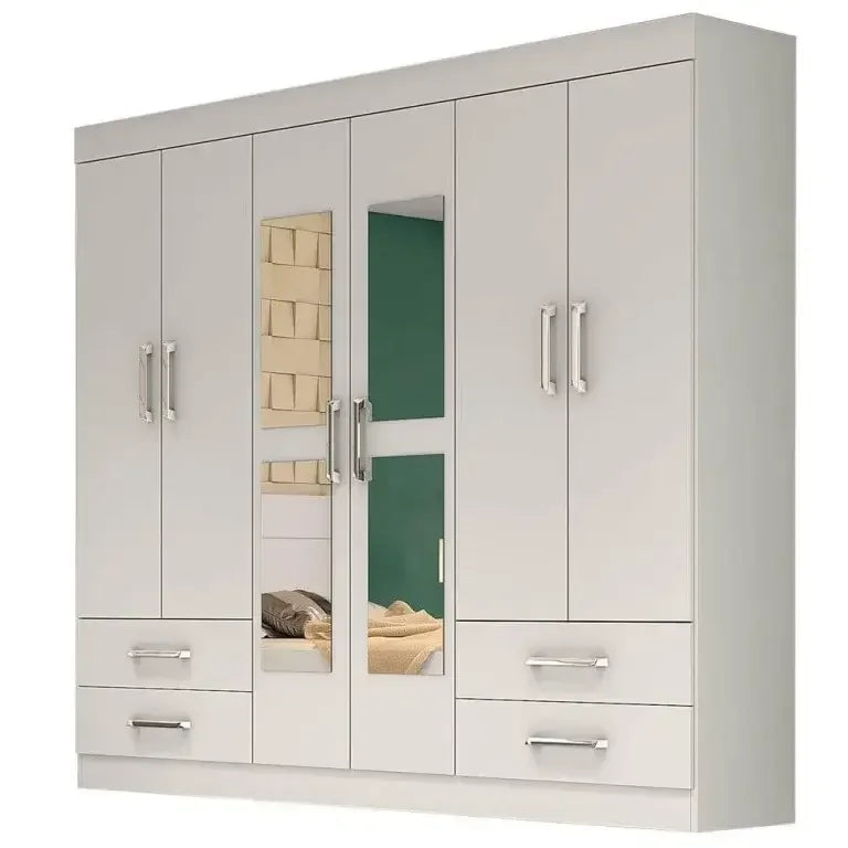 Guarda Roupa Hercules com 6 Portas 4 Gavetas e Espelho