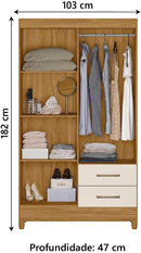 Roupeiro Chile 4 portas Nature Off-white