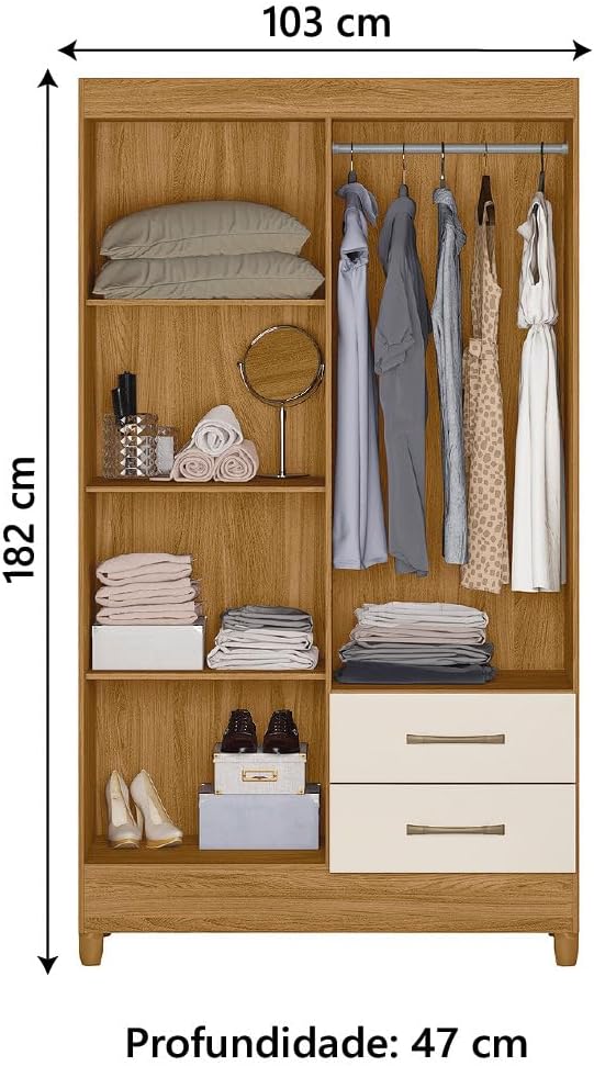 Roupeiro Chile 4 portas Nature Off-white