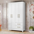 Roupeiro Chile com 4 Portas e 2 Gavetas - Branco